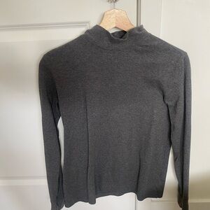 Lands' End Charcoal Relaxed Fit Turtleneck